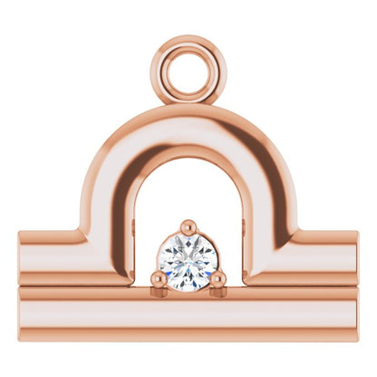 .02 CT Natural Diamond Libra Zodiac Dangle