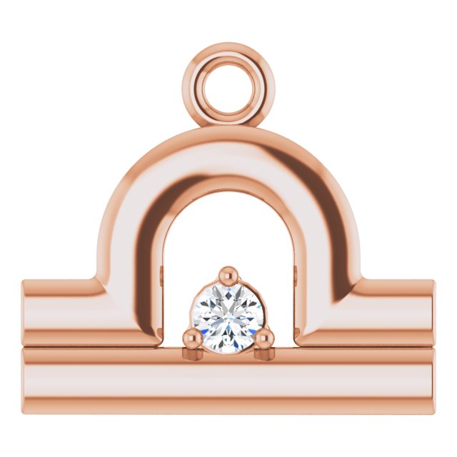 .02 CT Lab-Grown Diamond Libra Zodiac Dangle
