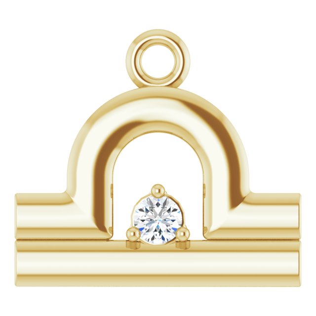 .02 CT Natural Diamond Libra Zodiac Dangle