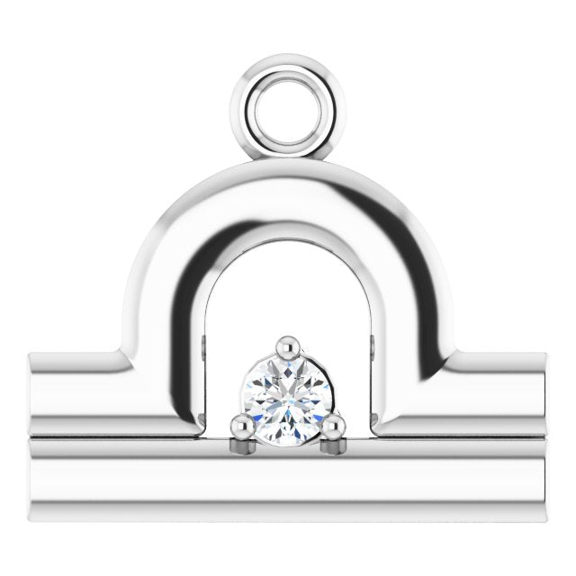 .02 CT Lab-Grown Diamond Libra Zodiac Dangle