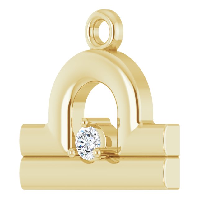 .02 CT Natural Diamond Libra Zodiac Dangle