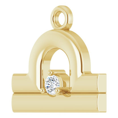 .02 CT Lab-Grown Diamond Libra Zodiac Dangle