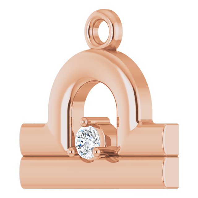 .02 CT Lab-Grown Diamond Libra Zodiac Dangle
