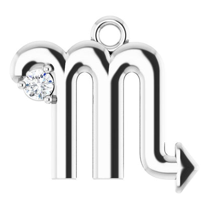 .02 CT Natural Diamond Scorpio Zodiac Dangle
