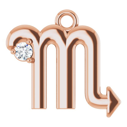 .02 CT Natural Diamond Scorpio Zodiac Dangle