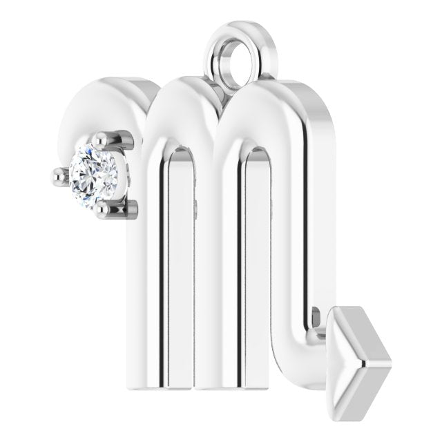 .02 CT Natural Diamond Scorpio Zodiac Dangle