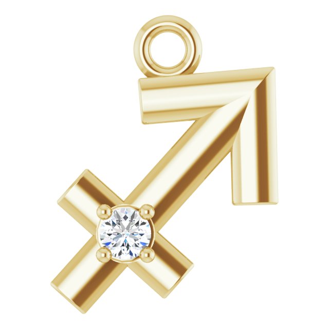 .02 CT Natural Diamond Sagittarius Zodiac Dangle