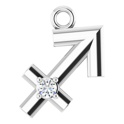 .02 CT Natural Diamond Sagittarius Zodiac Dangle