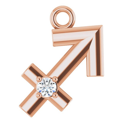 .02 CT Natural Diamond Sagittarius Zodiac Dangle