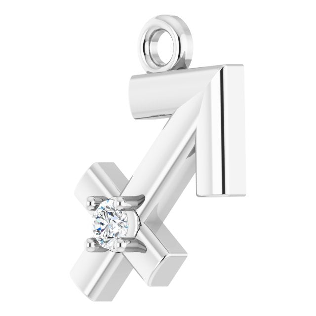 .02 CT Lab-Grown Diamond Sagittarius Zodiac Dangle