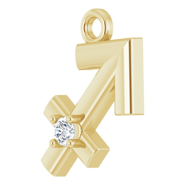 .02 CT Lab-Grown Diamond Sagittarius Zodiac Dangle