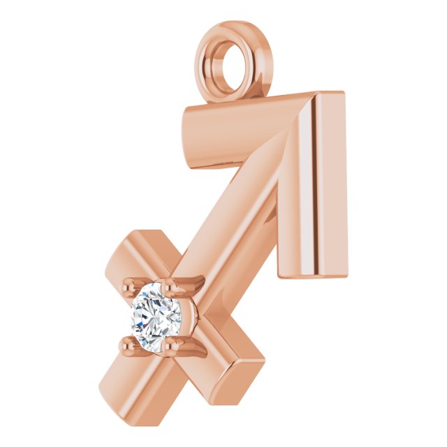 .02 CT Natural Diamond Sagittarius Zodiac Dangle
