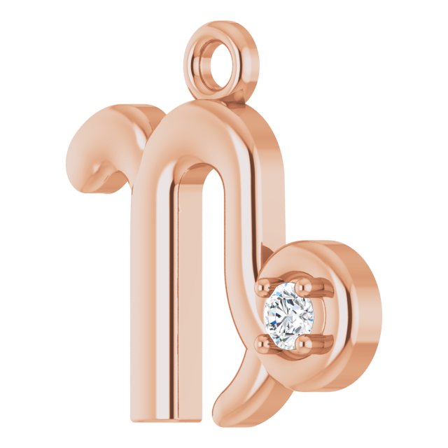 .02 CT Natural Diamond Capricorn Zodiac Dangle