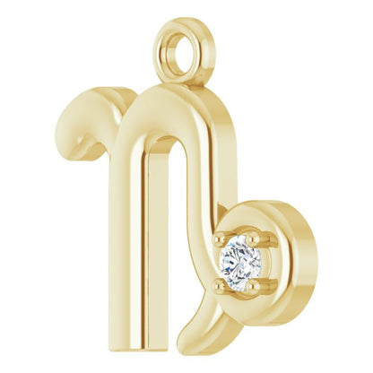 .02 CT Lab-Grown Diamond Capricorn Zodiac Dangle