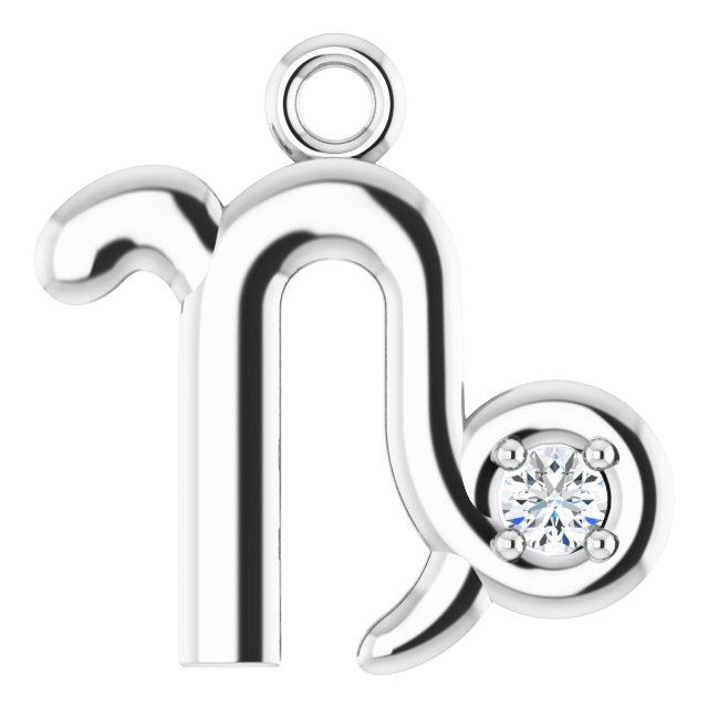 .02 CT Natural Diamond Capricorn Zodiac Dangle