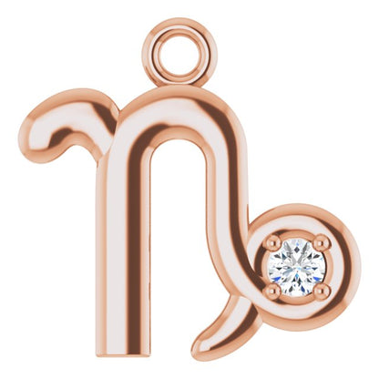 .02 CT Lab-Grown Diamond Capricorn Zodiac Dangle