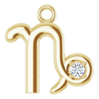 .02 CT Lab-Grown Diamond Capricorn Zodiac Dangle