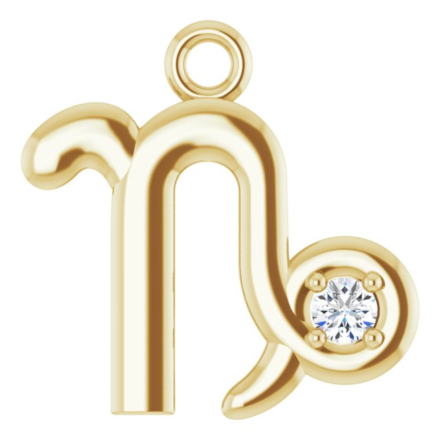 .02 CT Natural Diamond Capricorn Zodiac Dangle