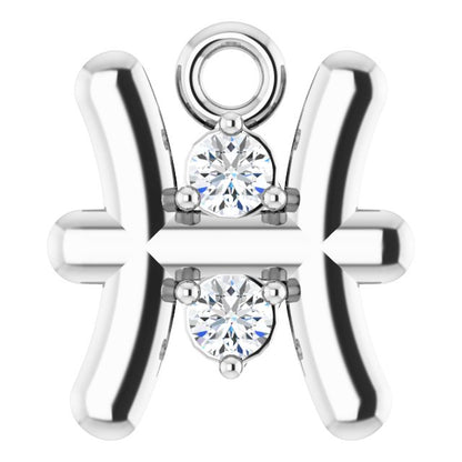 .03 CTW Natural Diamond Pisces Zodiac Dangle