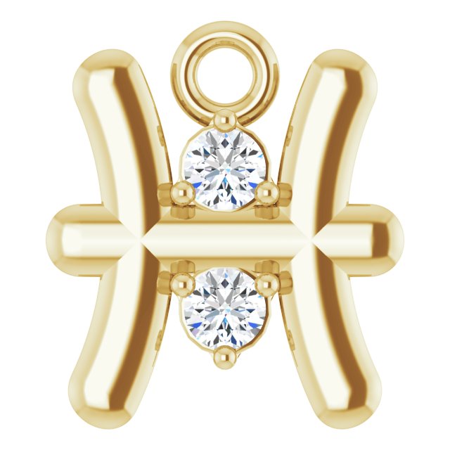 .03 CTW Natural Diamond Pisces Zodiac Dangle