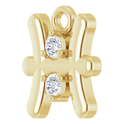 .03 CTW Natural Diamond Pisces Zodiac Dangle
