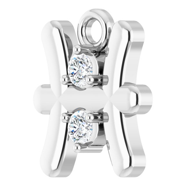 .03 CTW Lab-Grown Diamond Pisces Zodiac Dangle