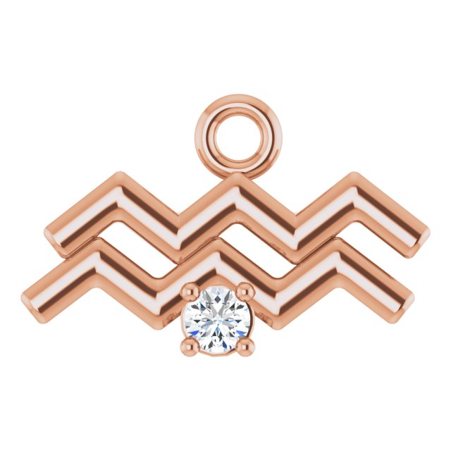 .02 CT Lab-Grown Diamond Aquarius Zodiac Dangle