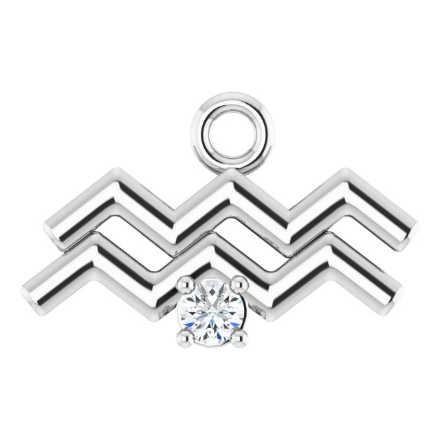 .02 CT Lab-Grown Diamond Aquarius Zodiac Dangle