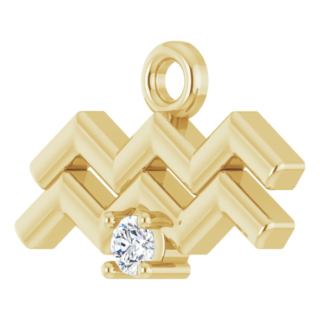 .02 CT Lab-Grown Diamond Aquarius Zodiac Dangle