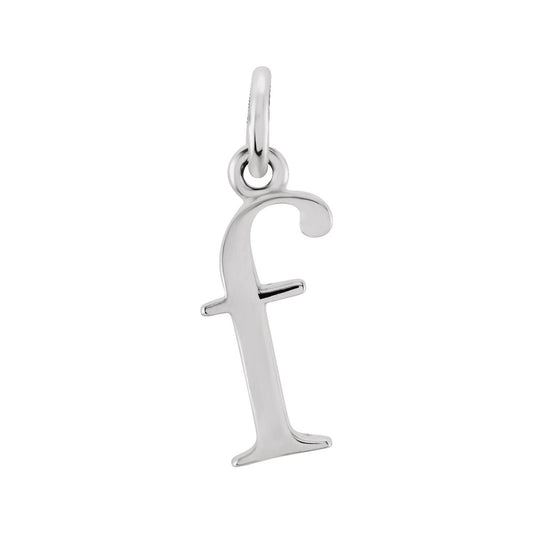 Sterling Silver Lowercase Initial f 16" Necklace