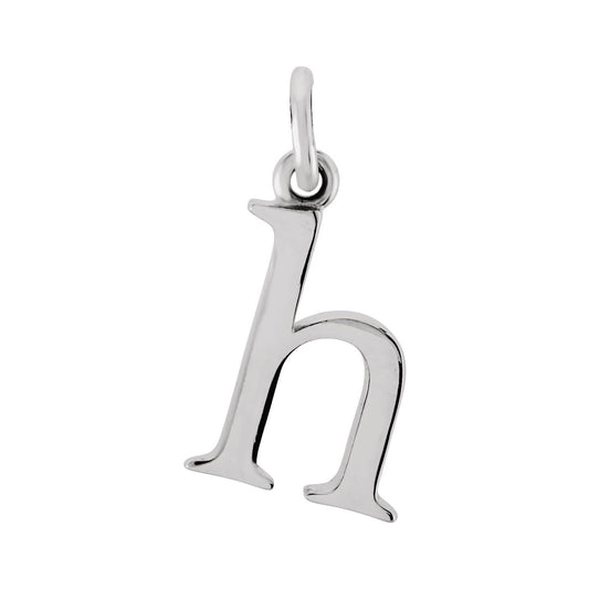 Sterling Silver Lowercase Initial h 16" Necklace