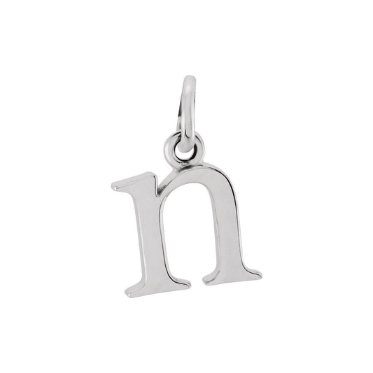 Sterling Silver Lowercase Initial n 16" Necklace