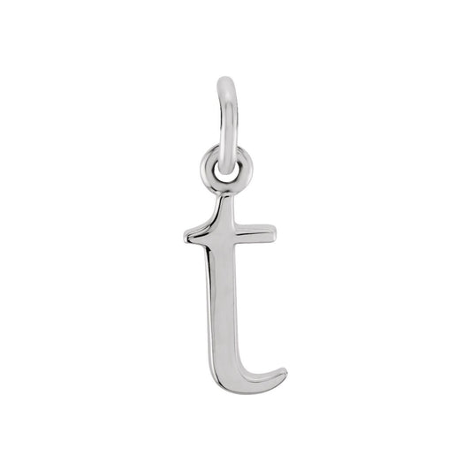 Sterling Silver Lowercase Initial t 16" Necklace
