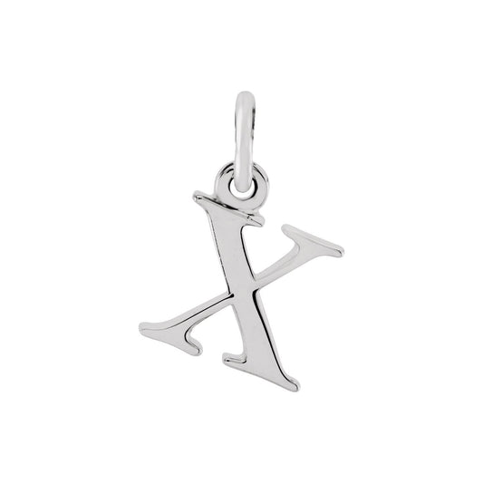 Sterling Silver Lowercase Initial x 16" Necklace