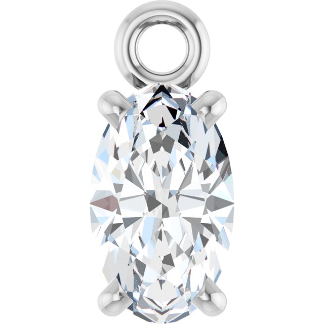 1/4 CT Natural Diamond 4-Prong Dangle, 3.03 mm x 6.74 mm