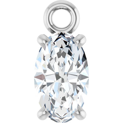 1/4 CT Natural Diamond 4-Prong Dangle, 3.03 mm x 6.74 mm