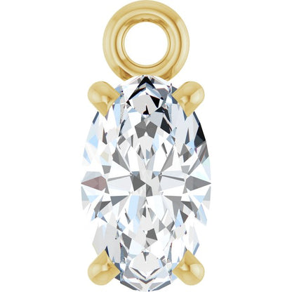 1/4 CT Natural Diamond 4-Prong Dangle, 3.03 mm x 6.74 mm