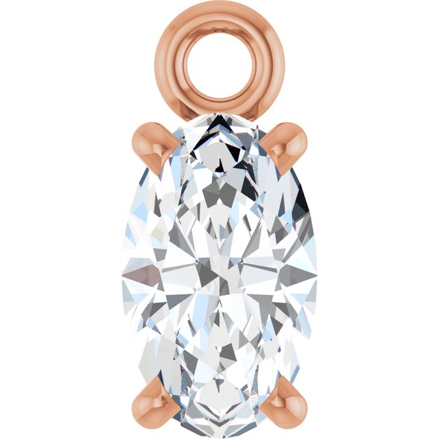 1/4 CT Natural Diamond 4-Prong Dangle, 3.03 mm x 6.74 mm