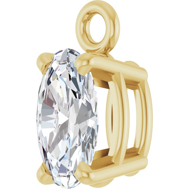 1/4 CT Lab-Grown Diamond 4-Prong Dangle, 3.03 mm x 6.74 mm