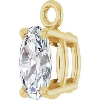 1/4 CT Lab-Grown Diamond 4-Prong Dangle, 3.03 mm x 6.74 mm