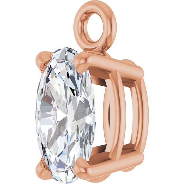 1/4 CT Lab-Grown Diamond 4-Prong Dangle, 3.03 mm x 6.74 mm