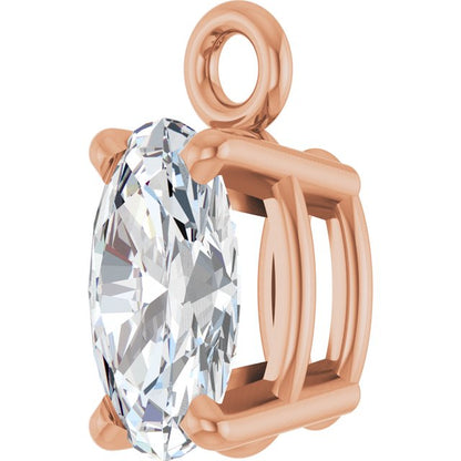 1/4 CT Lab-Grown Diamond 4-Prong Dangle, 3.03 mm x 6.74 mm