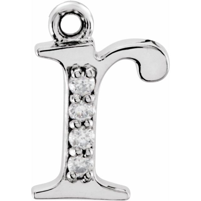 .02 CTW Natural Diamond Lowercase Initial Dangle