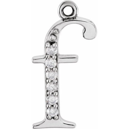 .025 CTW Lab-Grown Diamond Lowercase Initial Dangle