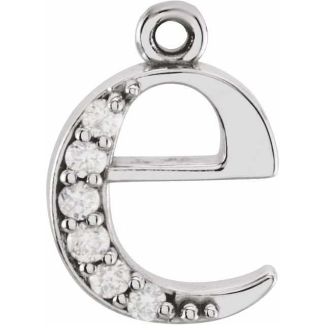 .025 CTW Natural Diamond Lowercase Initial Dangle