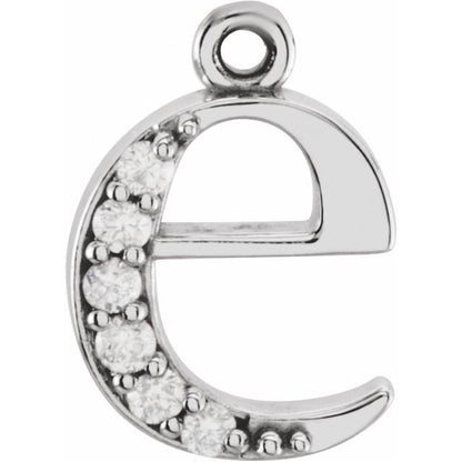 .025 CTW Lab-Grown Diamond Lowercase Initial Dangle