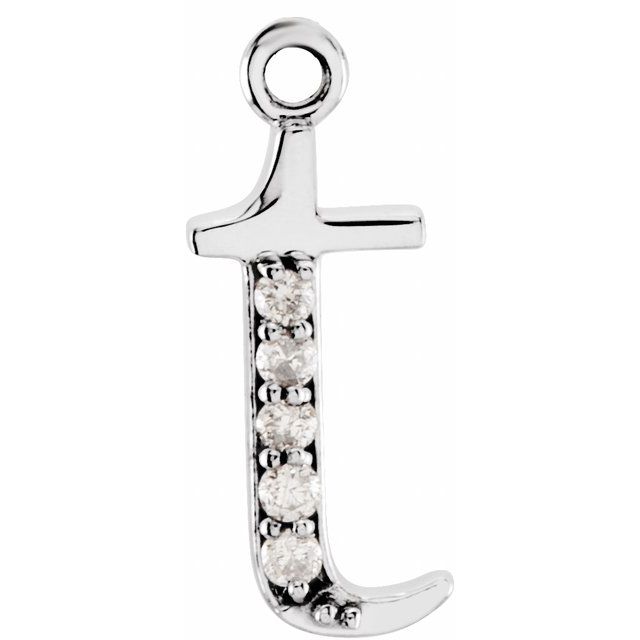 .02 CTW Lab-Grown Diamond Lowercase Initial Dangle