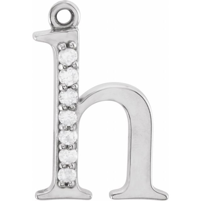 .03 CTW Natural Diamond Lowercase Initial Dangle