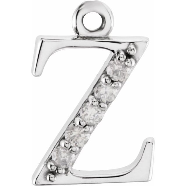 .02 CTW Natural Diamond Lowercase Initial Dangle