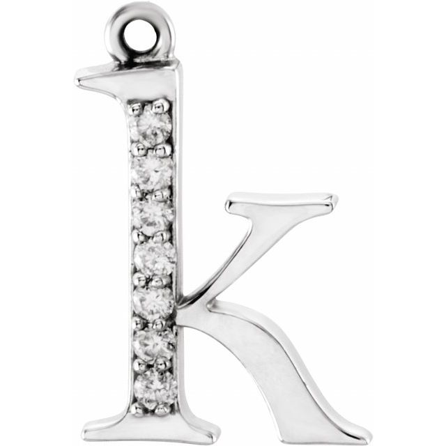 .03 CTW Natural Diamond Lowercase Initial Dangle